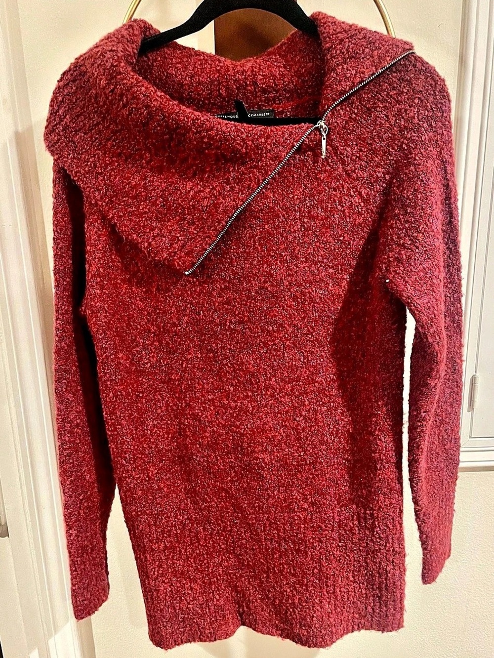 White House Black Market Cowl Neck Sweater in Red Size Small